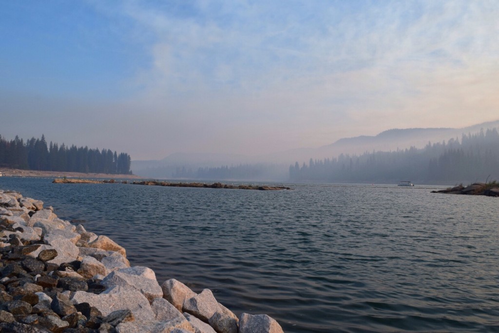 Smokey air over Bass Lake